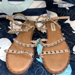 Steve Madden Women's Brown Studded Gladiator Sandals Size 7.5